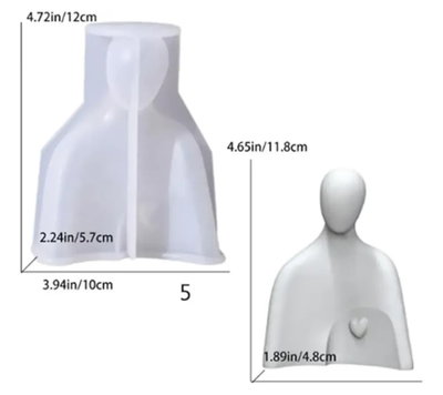 Molde silicona hombre corazón 
