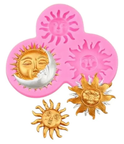 Molde silicona soles y luna