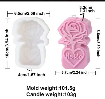 Molde silicona  rosa hello