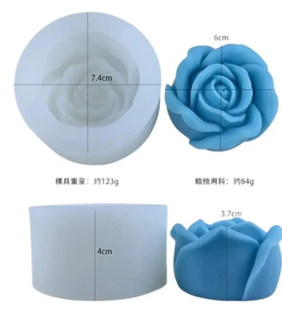 Molde de Silicona Flor rosa grande