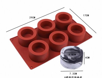 Molde silicona cilindros x 6