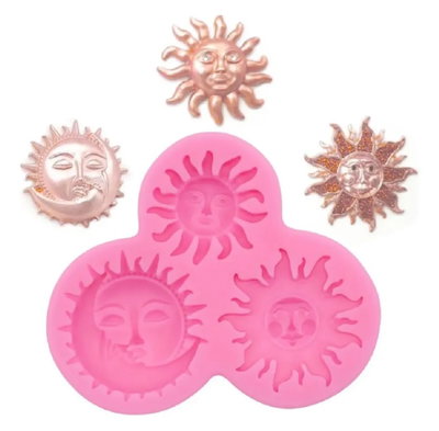 Molde silicona soles y luna
