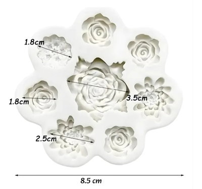 Molde de Silicona Florcitas x 8