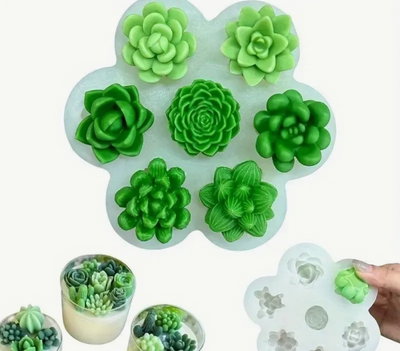 Molde de Silicona suculentas x 7