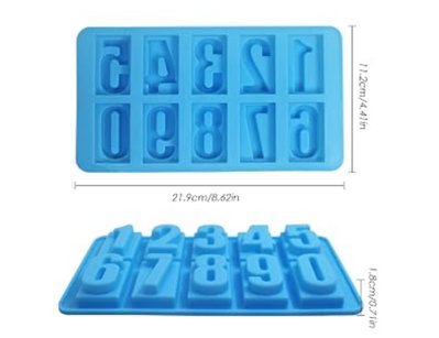 Molde de Silicona Números 3D x10 