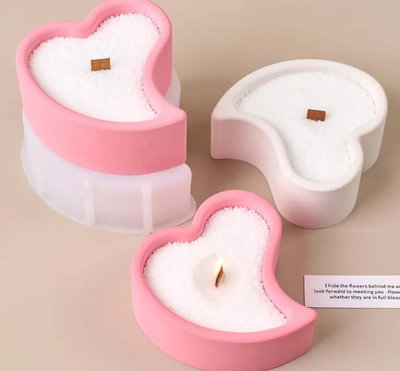 Molde silicona corazon yin yang