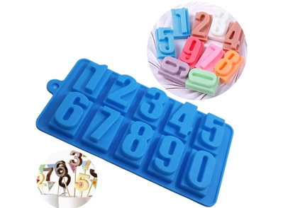 Molde de Silicona Números 3D x10 