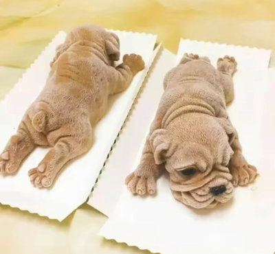 Molde silicona perrito acostado 