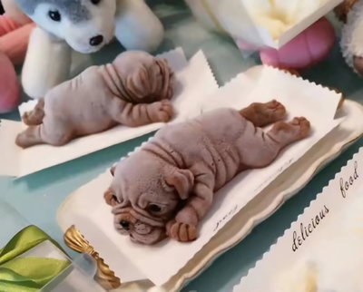 Molde silicona perrito acostado 