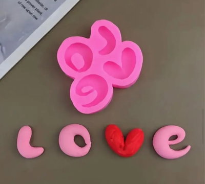 Molde silicona love letras