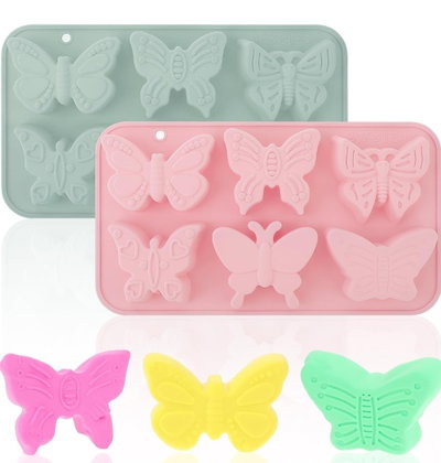 Molde de Silicona placa mariposas  x6