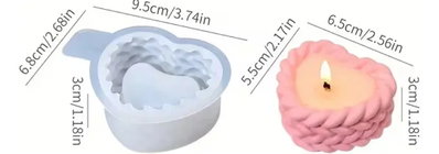 Molde silicona contenedor corazón tejido
