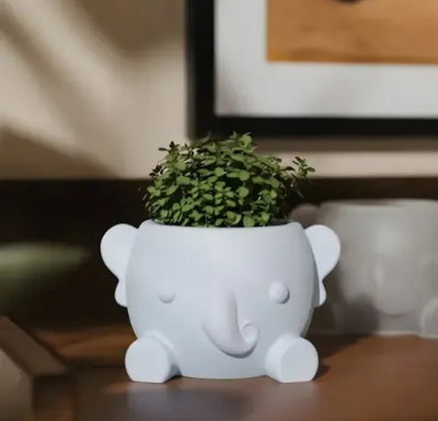 Molde silicona mini macetas elefante 
