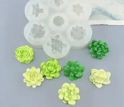 Molde de Silicona suculentas x 7
