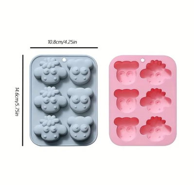 Molde de Silicona placa ovejitas x6