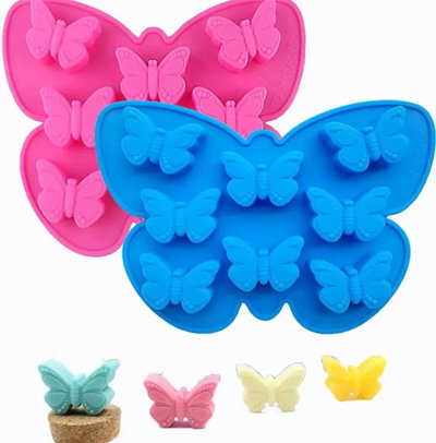Molde de Silicona placa mariposas  x8