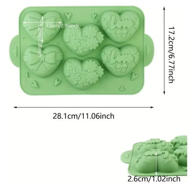 Molde de Silicona placa corazones