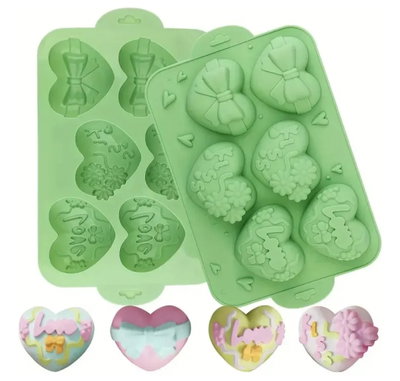 Molde de Silicona placa corazones