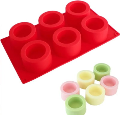 Molde silicona cilindros x 6