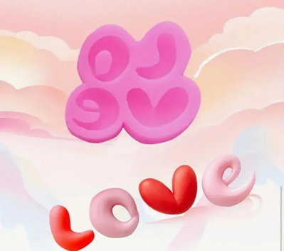 Molde silicona love letras