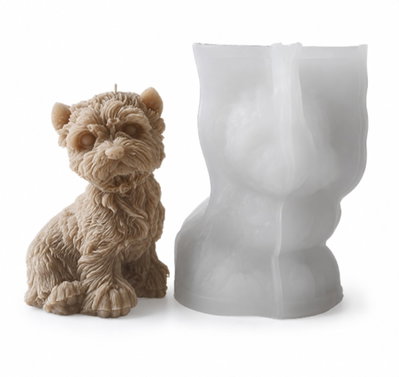 Molde de Silicona Perrito Sentado 3D 