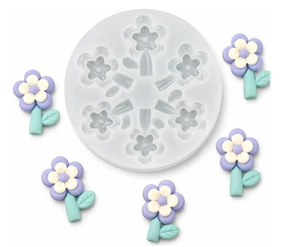 Molde de Silicona mini florcitas tallo 