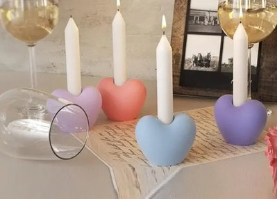 Molde silicona porta vela corazon