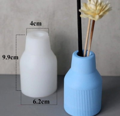 Molde de Silicona florero  rayado