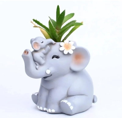 Molde de Silicona florero elefante y bebe