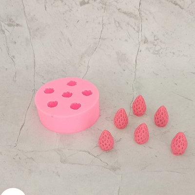 Molde silicona frutillas x6