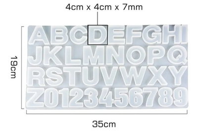 Molde de Silicona letras con numero