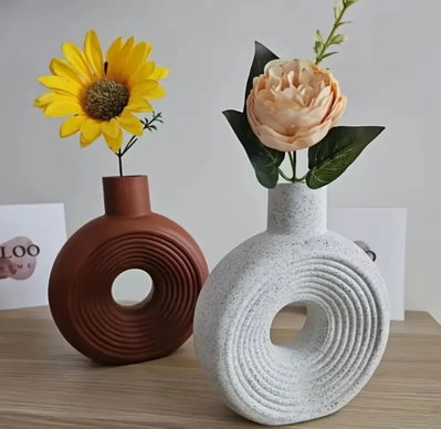 Molde de Silicona florero eldona rayado