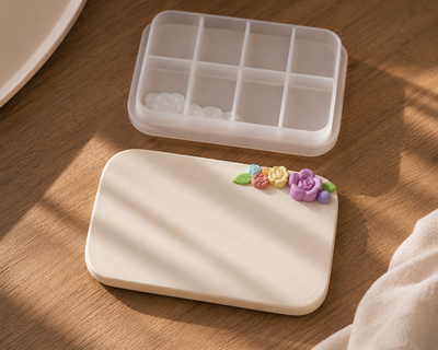 Molde de Silicona bandejita con flores rectangular 