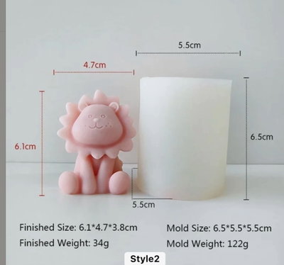 Molde silicona leon 3d