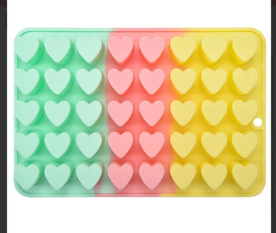 Molde de silicona corazones altos 