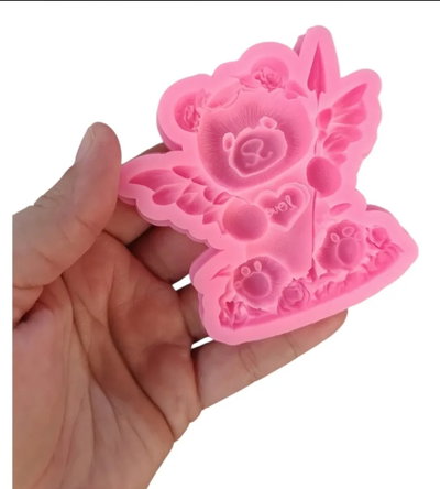 Molde silicona osito cupido 