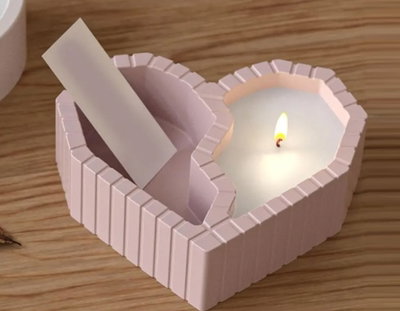 Molde silicona contenedor corazón geométrico 