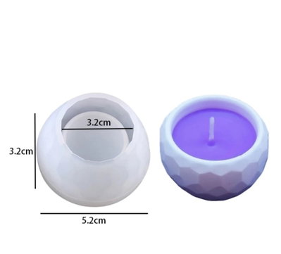 Molde de silicona mini cuenco facetado