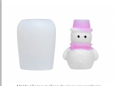 Molde silicona muñeco de nieve  sombrero