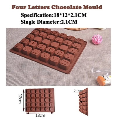 Molde de Silicona placa letras cuadradas