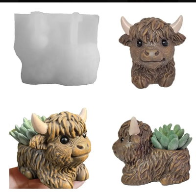 Molde silicona maceta torito 