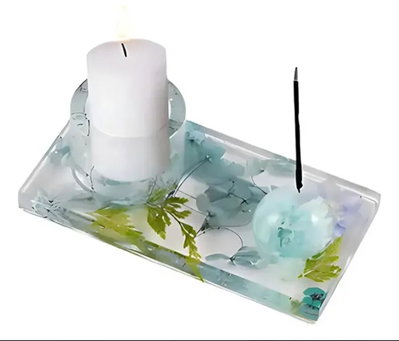 Molde silicona porta vela y sahumerio 