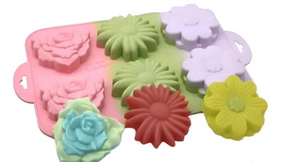 Molde de Silicona placa flores 