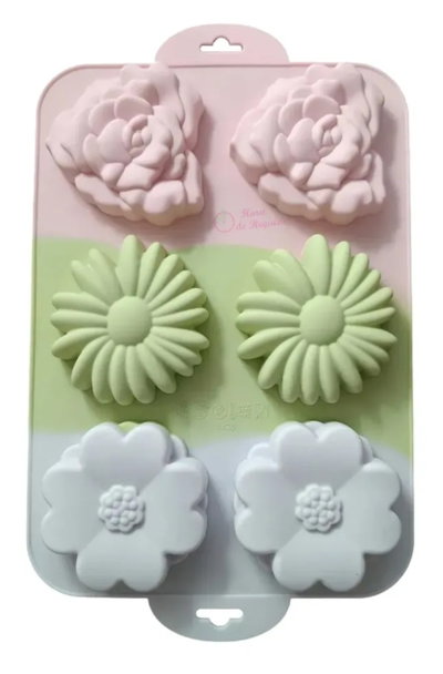 Molde de Silicona placa flores 