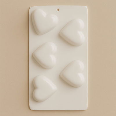 Molde termoformado 111 corazones cemento resina yeso jabón y  aromatizantes