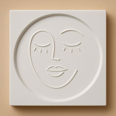Molde termoformado plato rostros cemento resina yeso 
