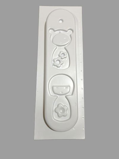 Molde termoformado porta sahumerios kokeshi  cemento resina yeso 