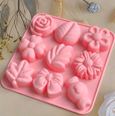 Molde de silicona floral –  jabones Velas, Cemento, Resina y Yeso