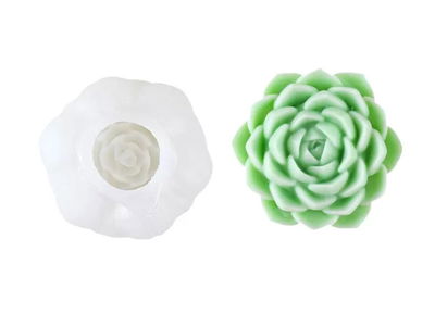 Molde de Silicona suculentas para Cemento, Yeso y Resina – velas