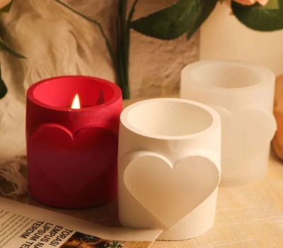 Molde de Silicona contenedor corazon para Cemento, Yeso y Resina –  Artesanal
